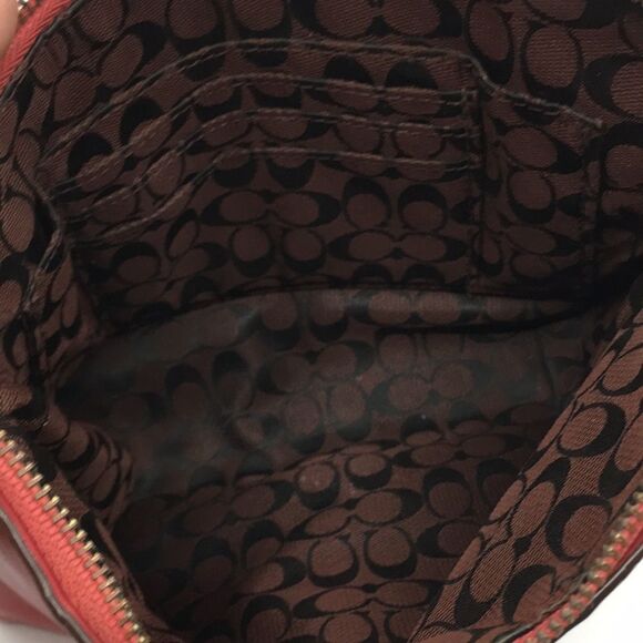 Coach Leather Large Wristlet Dark Pink Makeup Cosmetics Bag - Picture 12 of 16